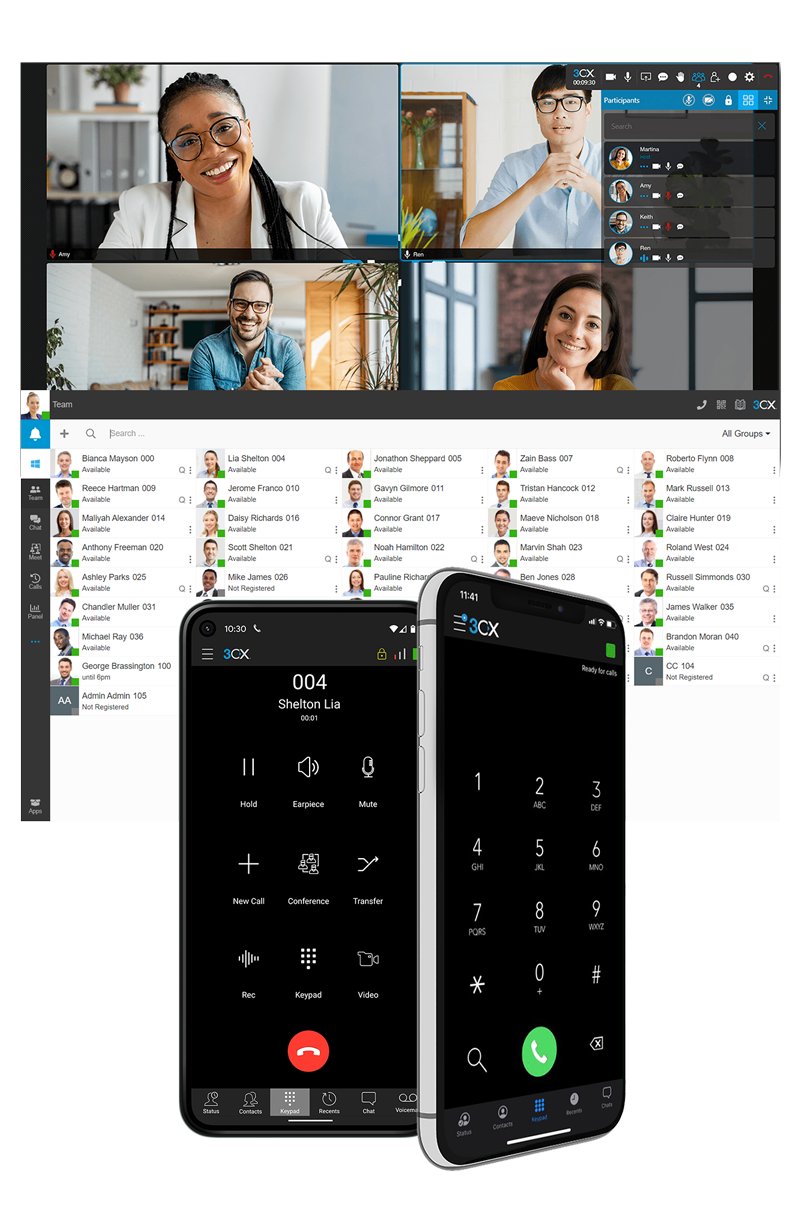 collage-webclient-videokonferenz-smartphones